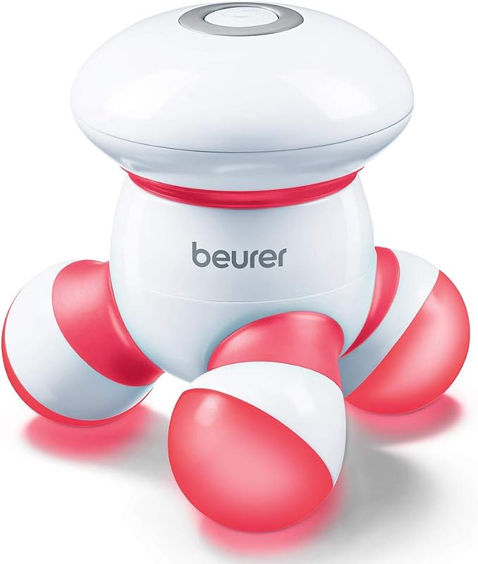 Beurer MG16 - Masajeador Mini aparato Vibratorio, con luz LED, color blanco y rojo