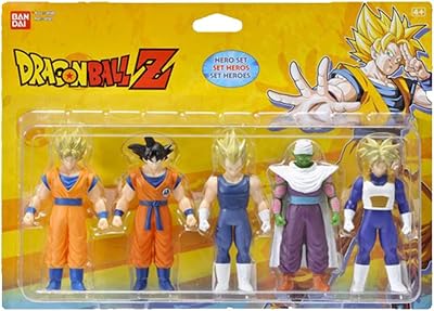 BANDAI - Dragon Ball Z - Set de 5 Figurines 1er Combat - Héros 1 - Super Saiyan Goku, Goku, Super Saiyan Vegeta, Piccolo, Super Saiyan Gohan et Super Saiyan Trunks - 34501