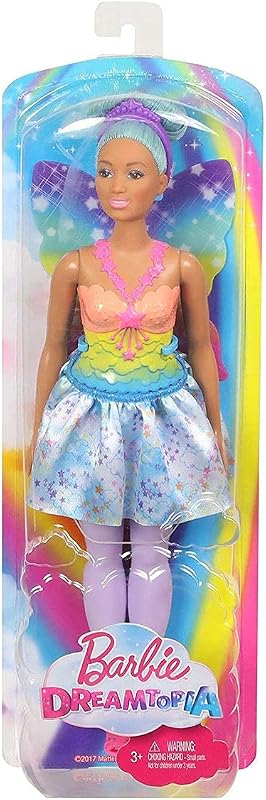 Barbie Dreamtopia, muñeca hada con falda azul, juguete +3 años (Mattel FJC87)