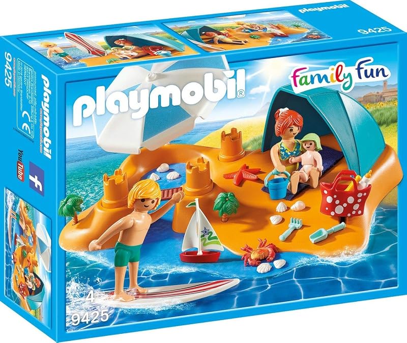 PLAYMOBIL Family Fun 9425 Familie am Strand, Ab 4 Jahren