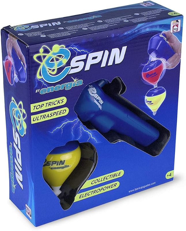 Energía Chicos Spin. Pack Peonza Infantil Ultrarrápida con Lanzador Eléctrico Electropower. Incluye Cuerda. A Partir de 4 años. Color Surtido