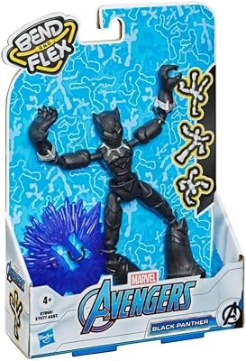 Avengers- Bend and Flex Figura Black Panther 15 Cm (Hasbro E78685X0)