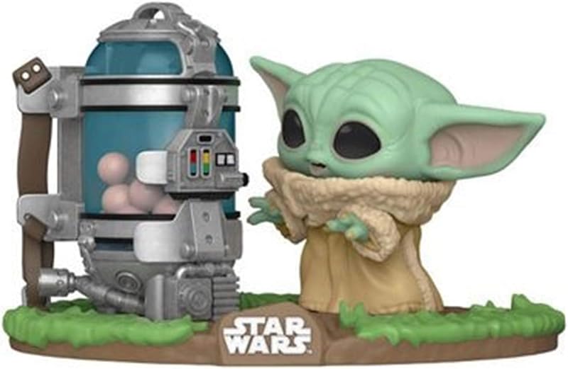 Funko Pop Deluxe: The Mandalorian-Child w/Canister Figurine de Collection, 50962, Multicoleur, Vert