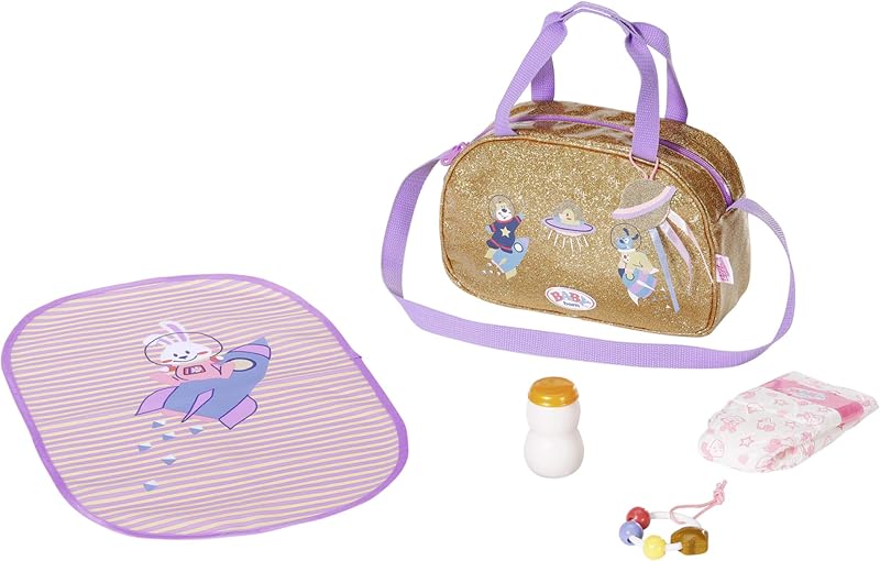 BABY born 831106 Happy Birthday - Bolso Cambiador, Para Niños A Partir de 3 Años, Fácil de Usar para Manos Pequeñas, Incluye Pañal, Cambiador y Accesorios