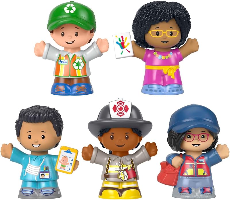 Fisher-Price Little People Héroes de la Comunidad Pack 5 Figuras, Juguete para bebé +1 año (Mattel HGR31)