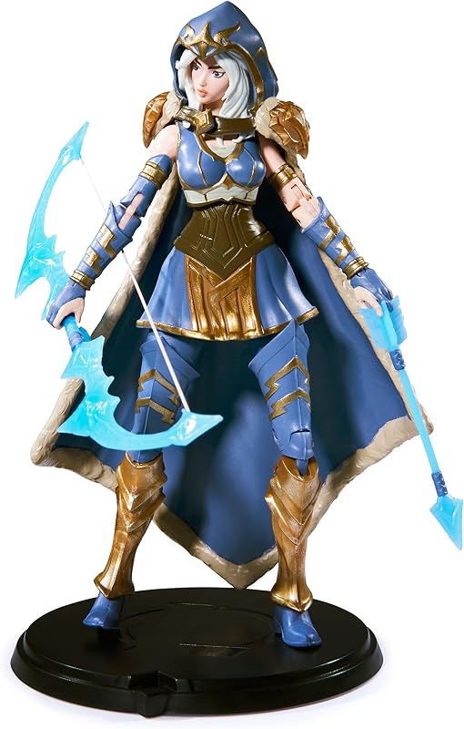 League of Legends - Figura de 18 cm, diseño de Ashe, articulada Ashe, 18 cm, Coleccionable, con Detalles de Calidad y 2 Accesorios, colección campeón, Juguete Infantil de 12 años y más