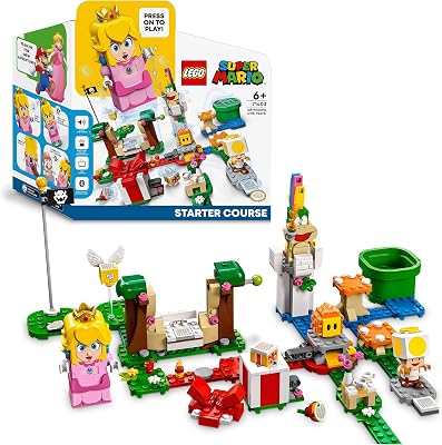 LEGO Super Mario Pack Inicial: Aventuras con Peach Juguete de Construcción, Figura Interactiva de Princesa, Toad Amarillo, Regalo Gamer de Mario Bros para Niñas y Niños de 6 Años o Más 71403