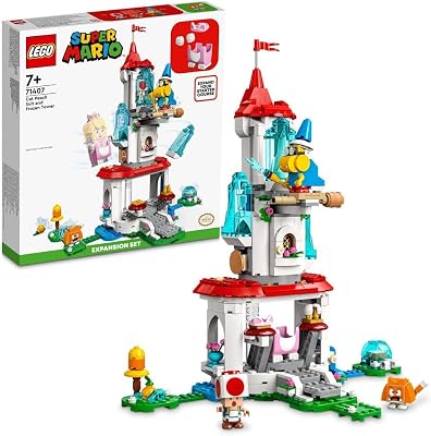 LEGO 71407 Super Mario Set Expansión: Torre Hielo y Traje Peach Felina, Juego Construcción Mario Bros, Castillo Juguete y Minifiguras Toad, Regalo Coleccionable Niños y Niñas