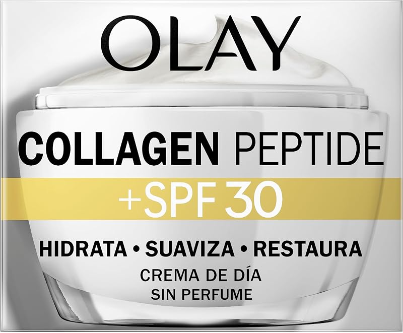 Olay Collagen Peptide24 Crema Facial De Día Con Péptido De Colágeno Y Vitamina B3 + Protección SPF 30, 50 ml