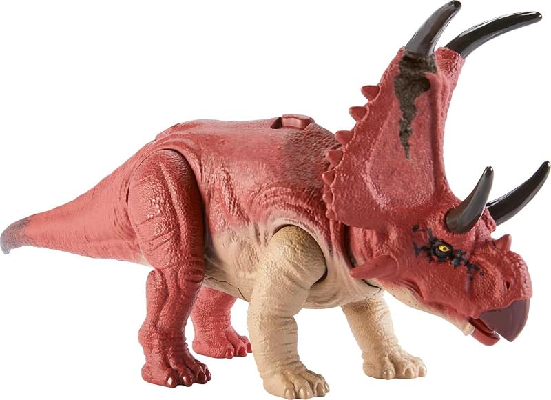 Mattel Jurassic World Wild Roar Diabloceratops Dinosaurio de juguete con sonidos, +4 años (HLP16)