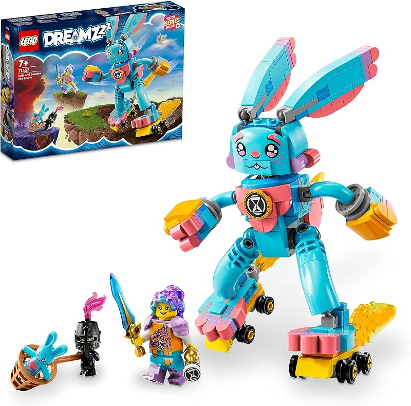 LEGO 71453 DREAMZzz Izzie et Bunchu Le Lapin, Figurine à Construire avec Rollers, 2 Construction pour Un Jeu Imaginatif Basé sur la Série TV, Jouets Animaux pour Enfants, Garçons, Filles Dès 7 Ans