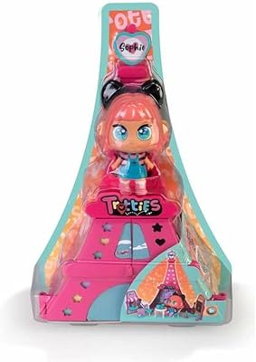 Trotties - Mini Sophie in Paris, Set de Juguete con Torre Eiffel Rosa, 1 Mini muñeca y Muchos Accesorios, con 3 escenarios y Pegatinas para Decorar, Regalo + 3 años, Famosa