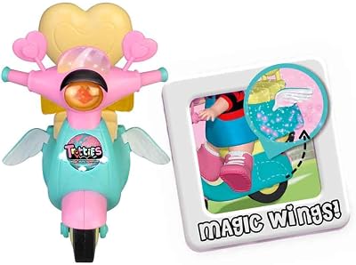Trotties - Scooty, Moto y Casco Rosa de Accesorio para Las muñecas Grandes, Moto de Juguete con Emoji Eyes y alas, muñeca no incluida, Famosa (TFT10000)