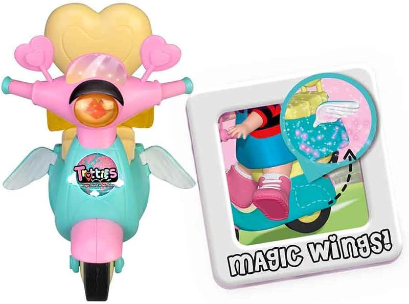 Trotties - Scooty, Moto y Casco Rosa de Accesorio para Las muñecas Grandes, Moto de Juguete con Emoji Eyes y alas, muñeca no incluida, Famosa (TFT10000)