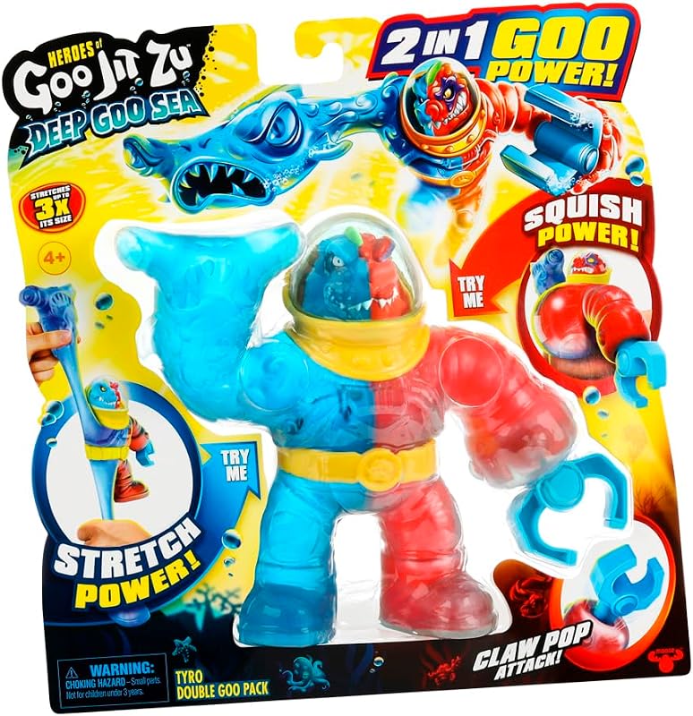 Heroes of Goo Jit Zu Figura de Accion Bandai - Tyro Pack Doble Deep Goo Sea Multicolor CO42685