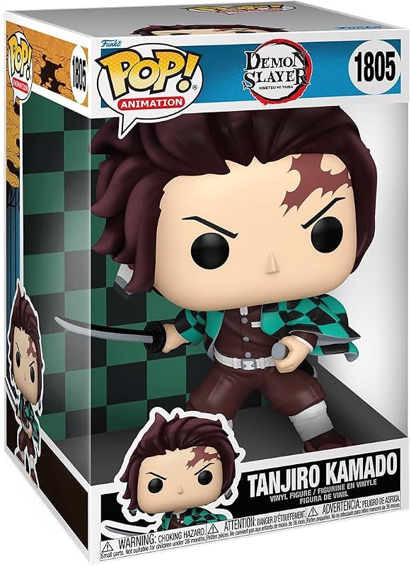 POP Funko Jumbo: Demon Slayer - Tanjiro | Merchandising Oficial de Anime - Figura de Vinilo Coleccionable para Decoración - Regalo Friki de Cumpleaños