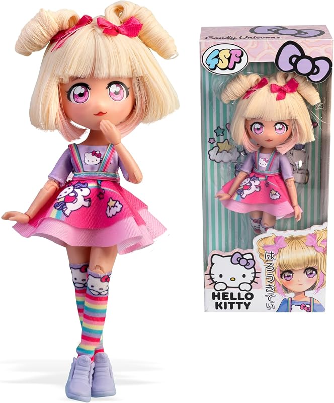 Hello Kitty 4SF, Poupée 20 cm, Candy Unicorn, 4+, HKTF04
